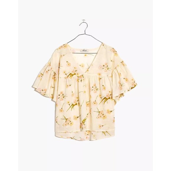 Madewell Tops Madewell Womens Fluttersleeve Rhyme Top In Floral Print Large Mc748 3 68